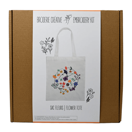 Broderie - FLOWER TOTE BAG EMBROIDERY KIT Arts & Crafts
