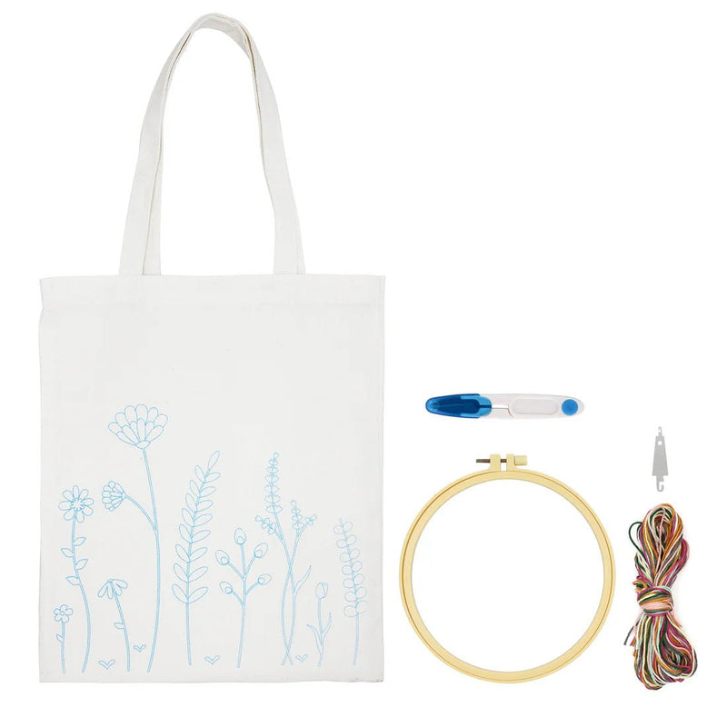 Broderie - MEADOW FLOWERS TOTE BAG EMBROIDERY KIT Arts & Crafts