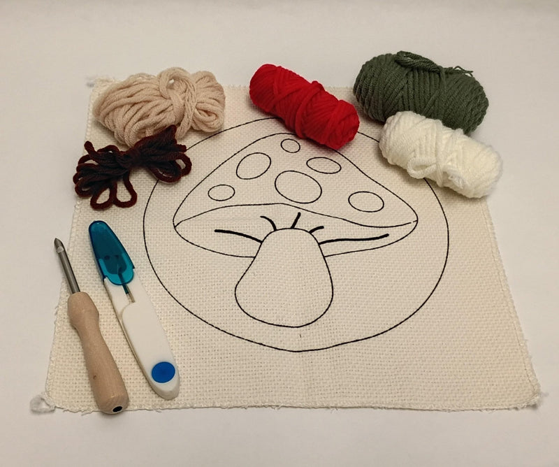 Broderie - MUSHROOM HOME DECOR PUNCH NEEDLE KIT Arts & Crafts