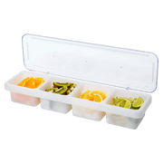 Browne - Bar Caddy Condiment Tray - 4 - Compartment with Cover - 600 mL Home & Kitchen