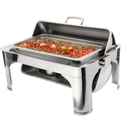 Browne - HARMONY Rectangular Chafer, Roll Top Cover, 9qt/8.5L, 26.5x21.5x17.5", SS, Mirror Finish Home & Kitchen