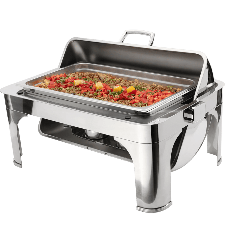 Browne - HARMONY Rectangular Chafer, Roll Top Cover, 9qt/8.5L, 26.5x21.5x17.5", SS, Mirror Finish Home & Kitchen