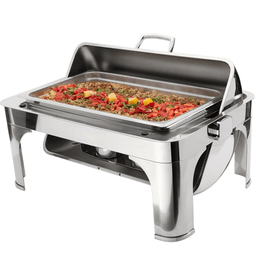 Browne - HARMONY Rectangular Chafer, Roll Top Cover, 9qt/8.5L, 26.5x21.5x17.5", SS, Mirror Finish Home & Kitchen