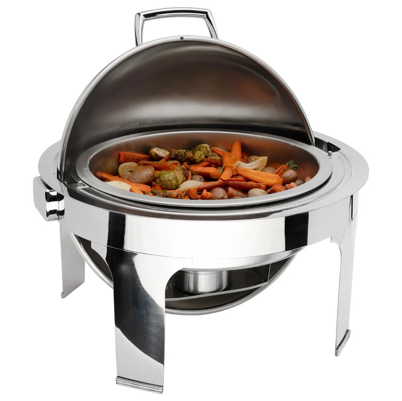 Browne - HARMONY Round Chafer with Roll Top Cover,7qt/6.6L, 22.5x20"/57.2x50.8cm, SS, Mirror Finish Home & Kitchen