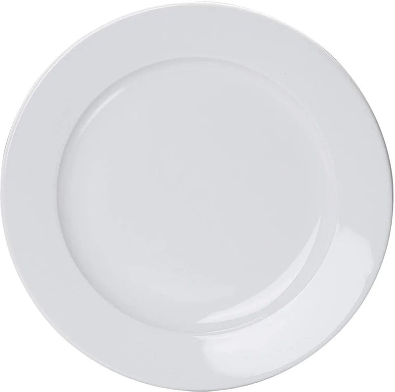 Browne - PALM Dinner Plate, 11"/27.9cm, Wide Rim, Porcelain, White Home & Kitchen