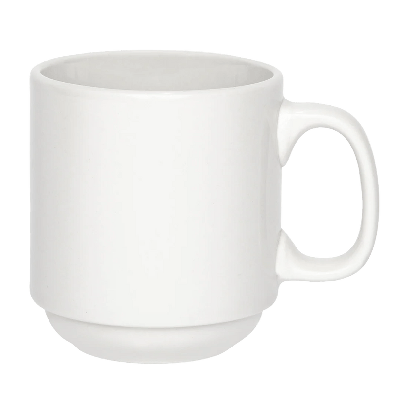 Browne - PALM Mug 11.7oz/345ml, 3.25x3.625"/8.3x9.2cm, Porcelain, White Home & Kitchen