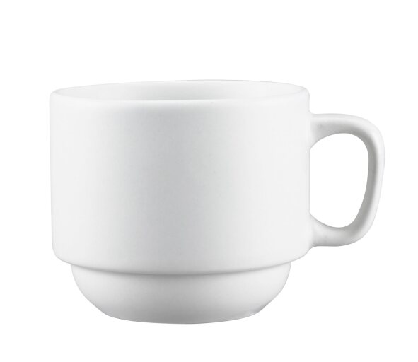 Browne - PALM Stacking Cup, 7oz/206ml, 3.25x2.25"/8.3x5.7cm, Porcelain, White Home & Kitchen
