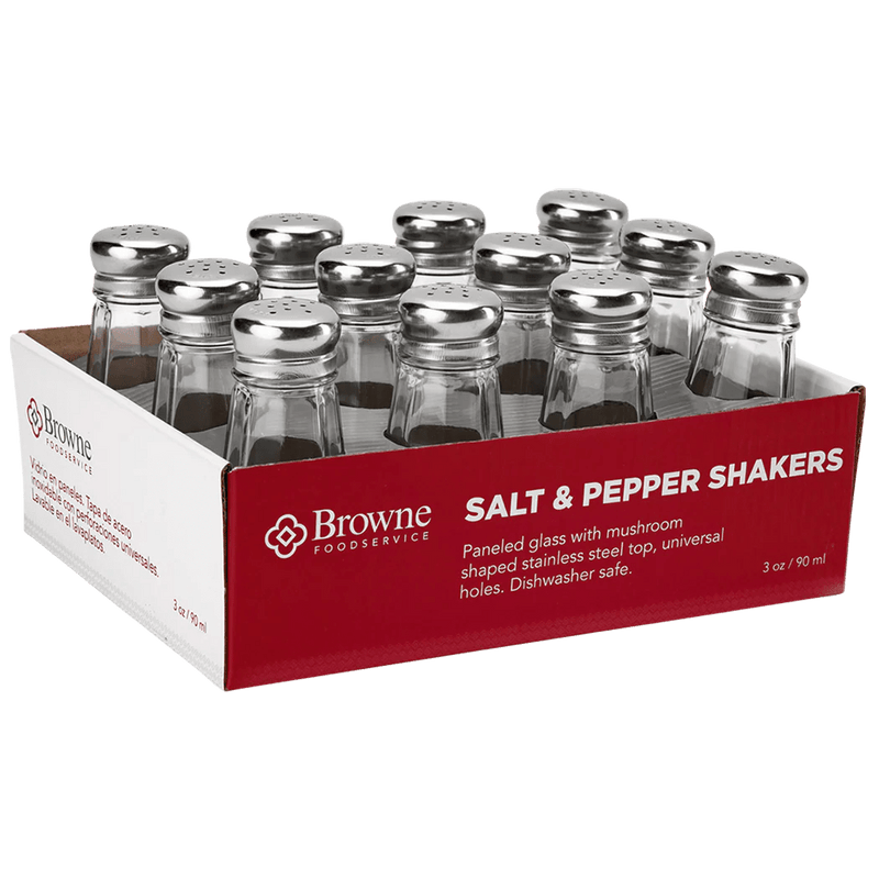 Browne - Salt & Pepper Shaker, Mushroom Top, 3oz/89ml, 4.6x2.1"/11.7x5.3cm, 12 Pack Home & Kitchen