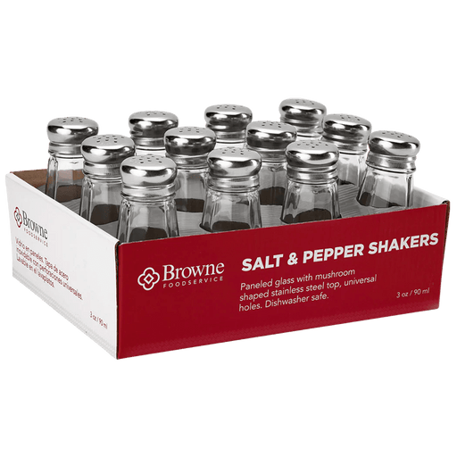 Browne - Salt & Pepper Shaker, Mushroom Top, 3oz/89ml, 4.6x2.1"/11.7x5.3cm, 12 Pack Home & Kitchen