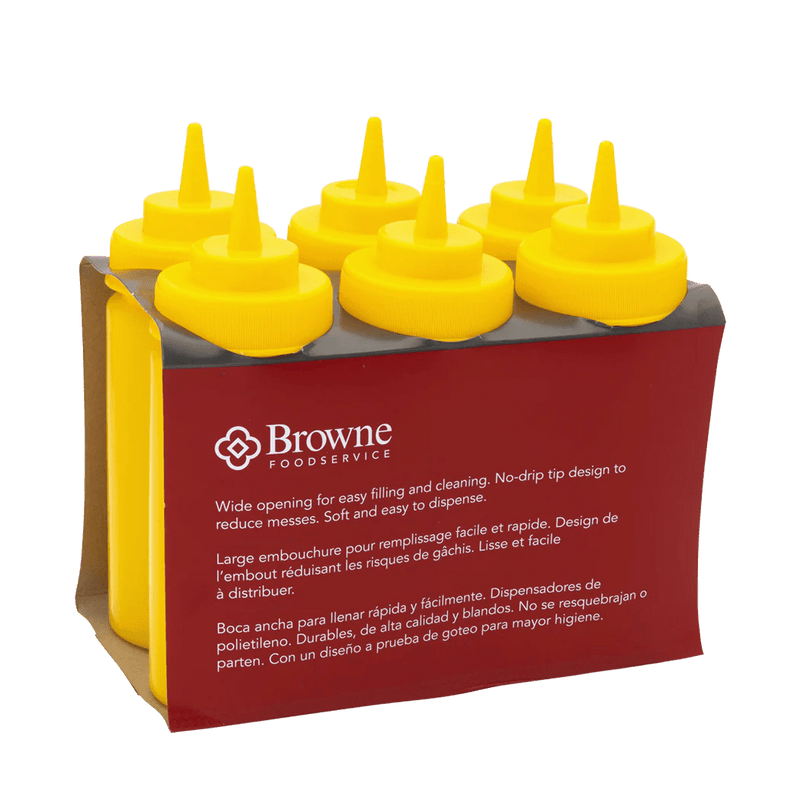 Browne - Squeeze Bottle, 12oz/355ml, Yellow, Set of 6 Home & Kitchen