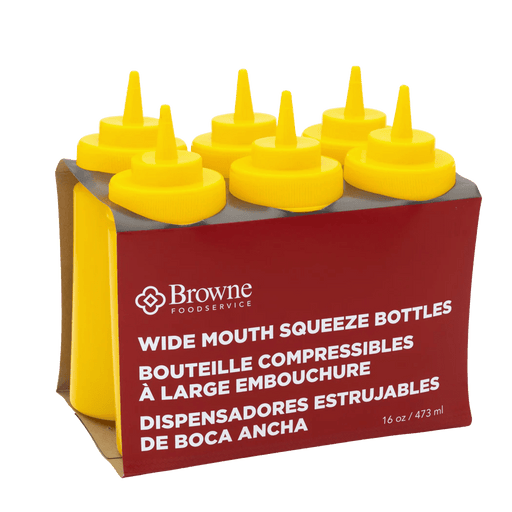 Browne - Squeeze Bottle, 12oz/355ml, Yellow, Set of 6 Home & Kitchen