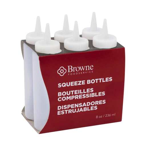 Browne - Squeeze Bottle, 8oz/237ml, Clear, Set of 6 Home & Kitchen