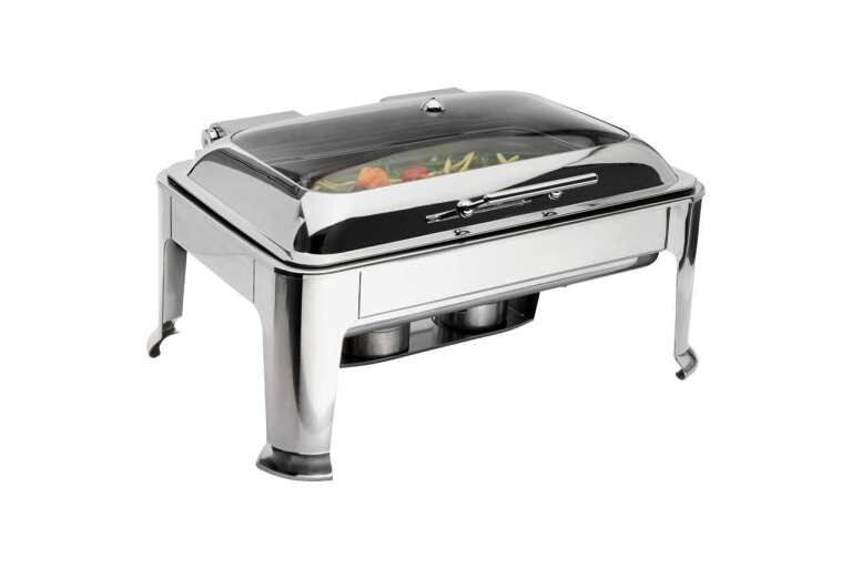 Browne - SYMPHONY Rectangular Chafer, Full Size w/Glass, Cover, 9qt/8.5L, 26.5xz21.5x17.5" Home & Kitchen