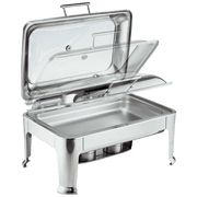 Browne - SYMPHONY Rectangular Chafer, Full Size w/Glass, Cover, 9qt/8.5L, 26.5xz21.5x17.5" Home & Kitchen