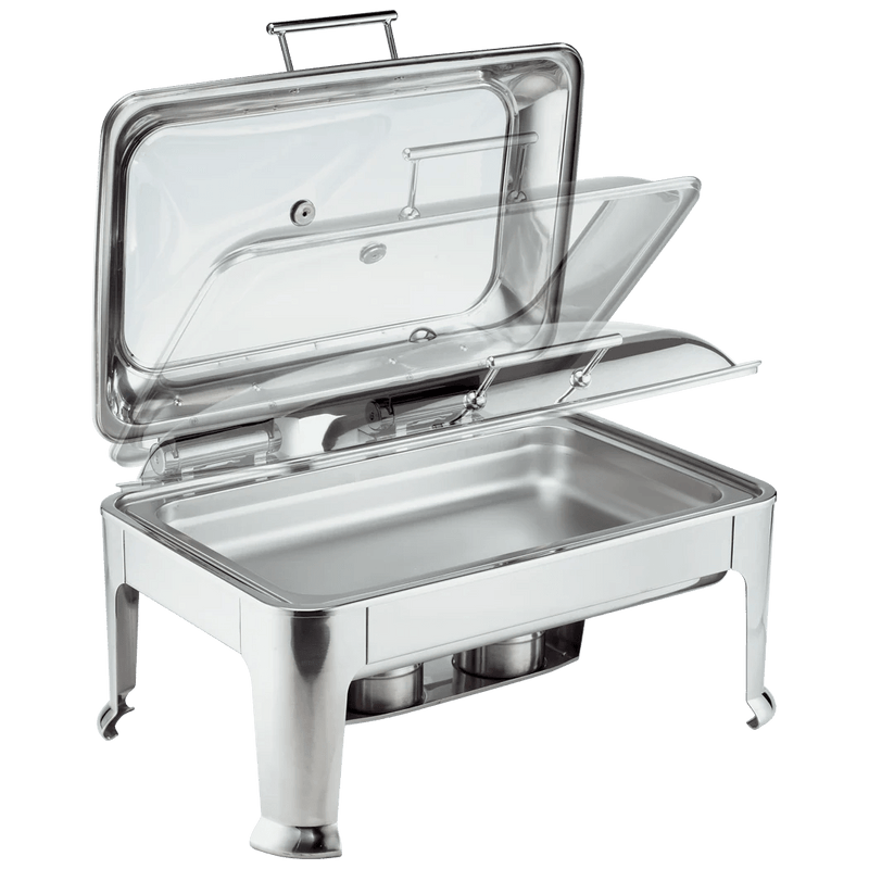 Browne - SYMPHONY Rectangular Chafer, Full Size w/Glass, Cover, 9qt/8.5L, 26.5xz21.5x17.5" Home & Kitchen