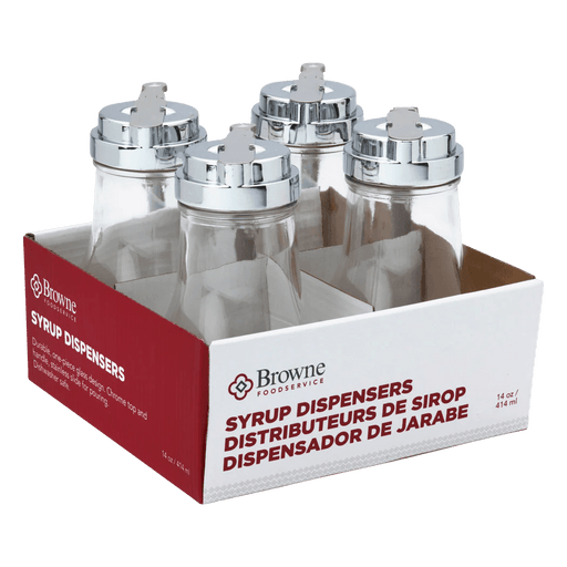 Browne - Syrup Dispenser, Heavy Glass, 14oz/414ml, 6x3.5"/15.2x8.9cm, 4 Pack Home & Kitchen