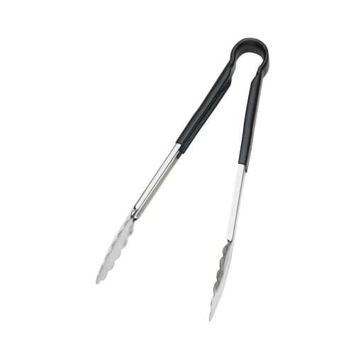 Browne - Tongs, One - Piece, coloured handle, SS PVC coating, 12"/30.5cm, Black Home & Kitchen
