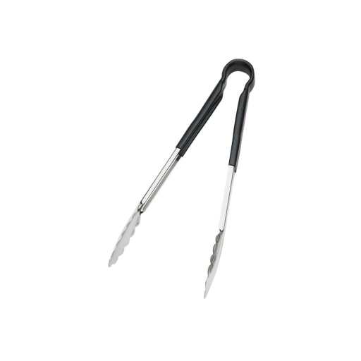 Browne - Tongs, One - Piece, coloured handle, SS PVC coating, 9"/23cm, Black Home & Kitchen