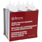Browne - Wide Mouth Squeeze Bottle 24oz/710ml, Set of 6, Clear Home & Kitchen