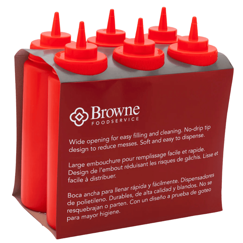 Browne - Wide Mouth Squeeze Dispenser, 32oz/946ml, Red Home & Kitchen
