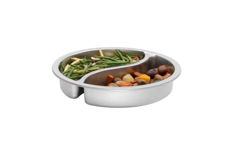 Browne - YING YANG Round Divided Food Pan, SS, 7qt/6.6L, 22.5x20" Home & Kitchen