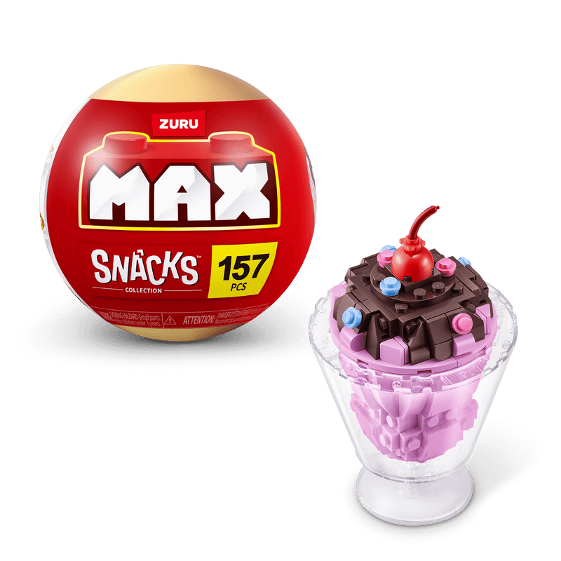 MAX BUILD Premium Snacks Series 1 – Ice Cream example with capsule; one random set included
