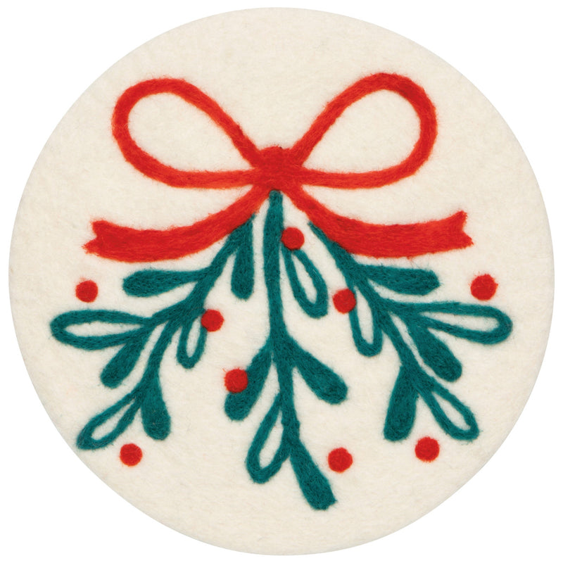 Jubilee - Mistletoe Christmas Felted Wool Trivet