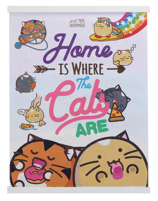 Crystal Art - Scroll - Home Is Where The Cats Are