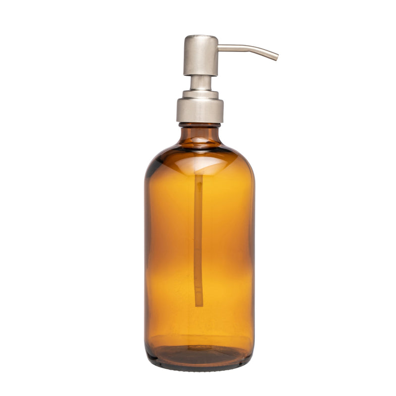 Captivate - &Again Amber Glass Pump Bottle 500ml Home & Kitchen