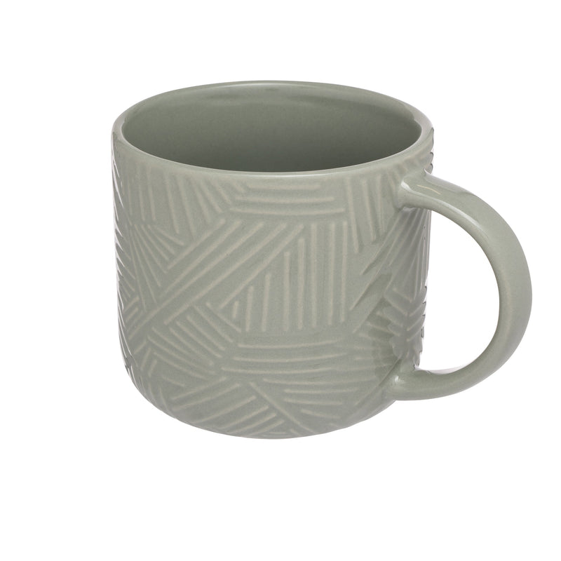 Captivate - Siip Embossed Mug Grey Abstract Home & Kitchen