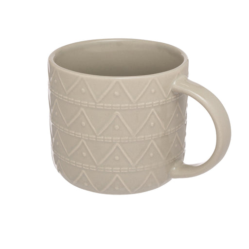 Captivate - Siip Embossed Mug Sage Triangles Home & Kitchen