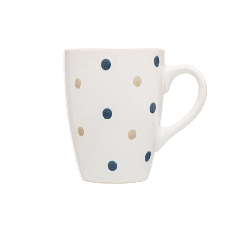 Captivate - Siip Reactive Glaze Mug Blue & Beige Dot Home & Kitchen