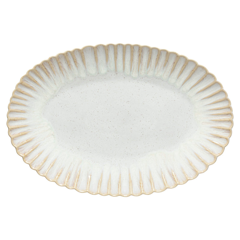 Casafina - Mallorca Oval Platter - 40.5 x 27.5 cm Home & Kitchen Sand Beige