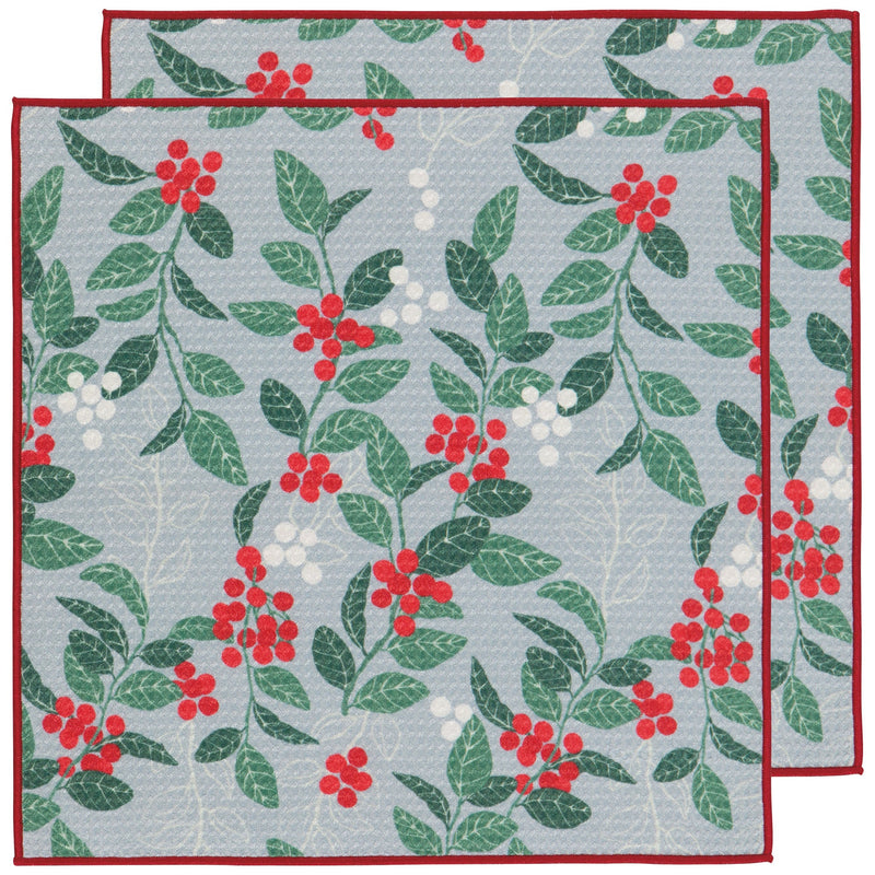 Now Designs by Danica - Merry Berry Christmas Recycled Microfibre Dishcloths Set of 2