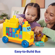 MEGA BLOKS Build & Count Bus 45-Piece Set (JKG34) — family building play