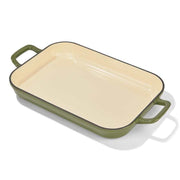 CHUCK HUGHES - Cast Iron Shallow Roaster Home & Kitchen Mallard Green