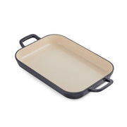 CHUCK HUGHES - Cast Iron Shallow Roaster Home & Kitchen Midnight Blue