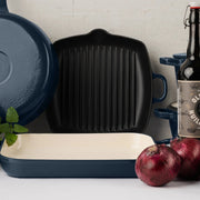 CHUCK HUGHES - Cast Iron Square Grill Pan 26cm /10.25“ Home & Kitchen Green