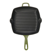CHUCK HUGHES - Cast Iron Square Grill Pan 26cm /10.25“ Home & Kitchen White