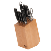CHUCK HUGHES - Damascus Knife 7pcSet w/Block Home & Kitchen