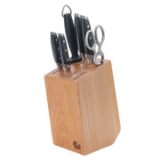 CHUCK HUGHES - Damascus Knife 7pcSet w/Block Home & Kitchen