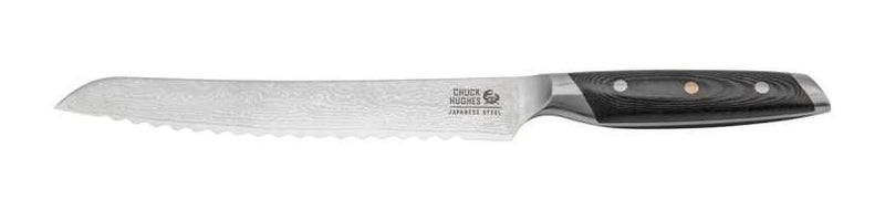 CHUCK HUGHES - Damascus Knife Serrated Bread Knife 9" Home & Kitchen