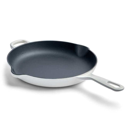 CHUCK HUGHES - Fry Pan, Round CastIron 10.25"/26cm Home & Kitchen Snow Goose White