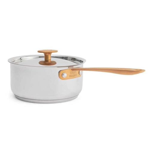 CHUCK HUGHES - Sauce Pan 1 - Ply SS2qt/18cm w/Gold Matte Han Home & Kitchen