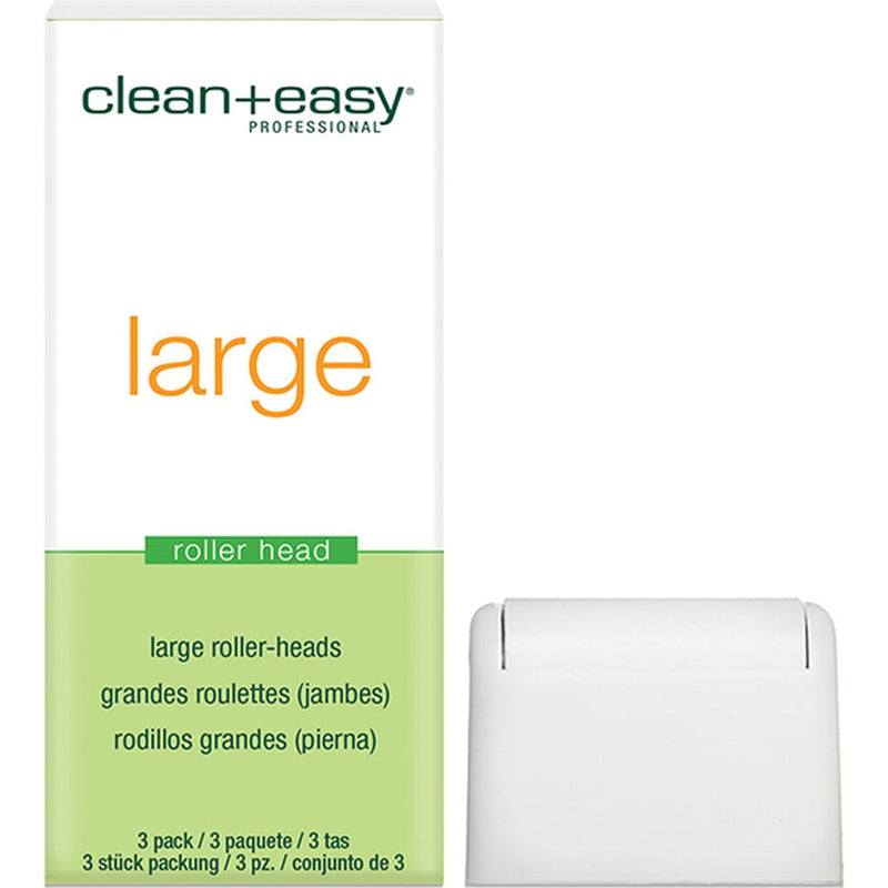 Clean + Easy large wax roller heads, three-pack box with applicator head