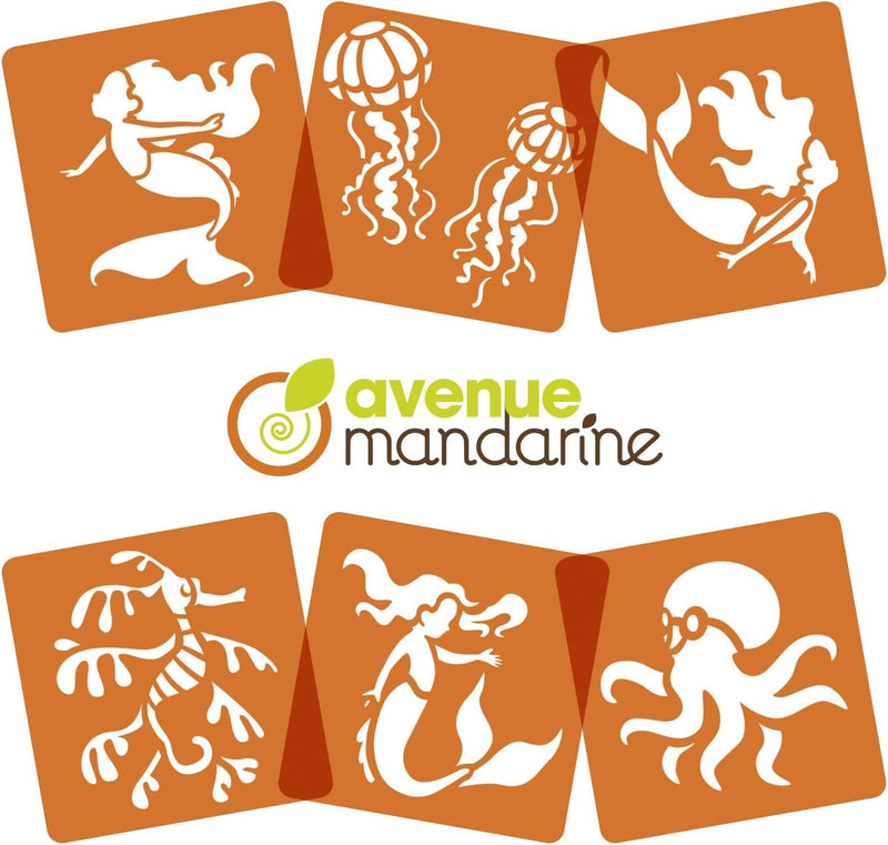 Clairefontaine - 6 mermaid and sea animal stencils Arts & Crafts