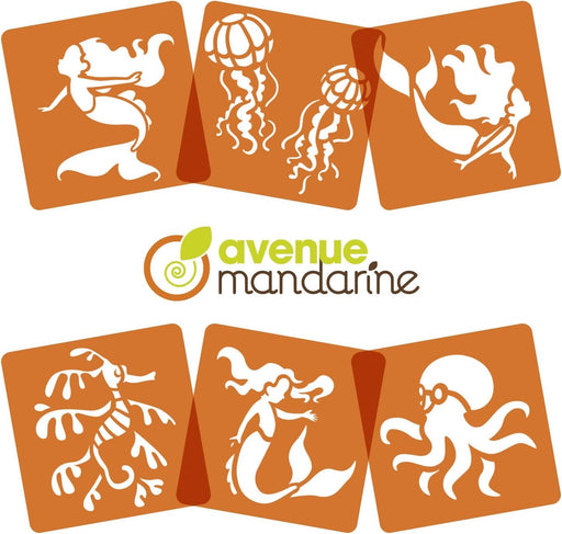 Clairefontaine - 6 mermaid and sea animal stencils Arts & Crafts