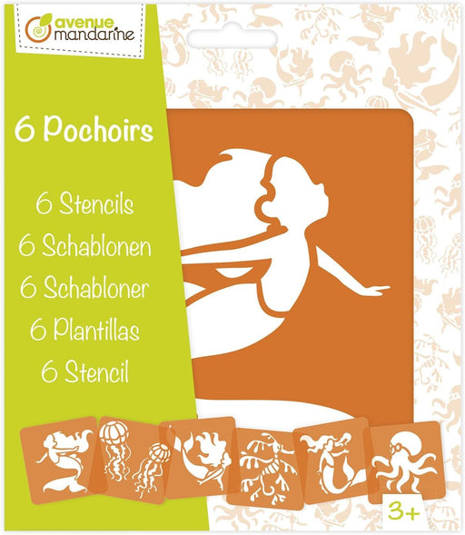 Clairefontaine - 6 mermaid and sea animal stencils Arts & Crafts