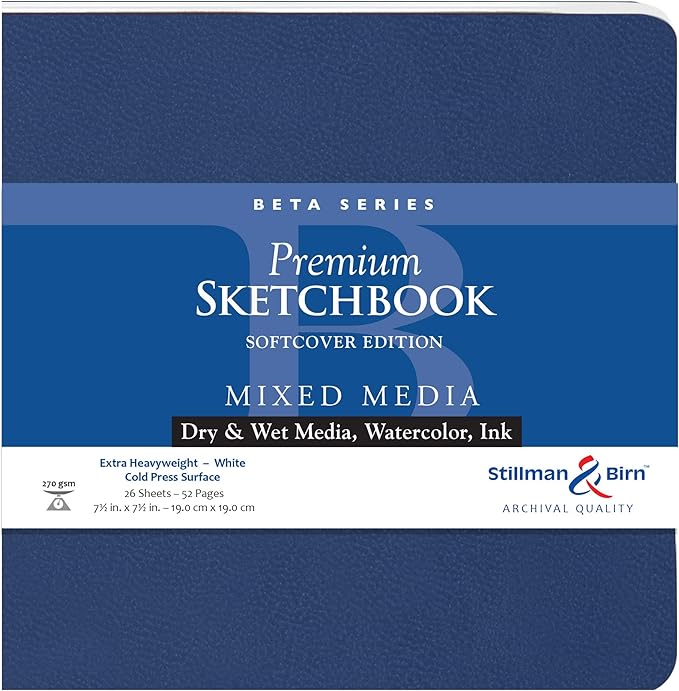 Clairefontaine - Beta Series: Softcover Square 26 Sheets 270g White (7.5x7.5in) Toys & Games