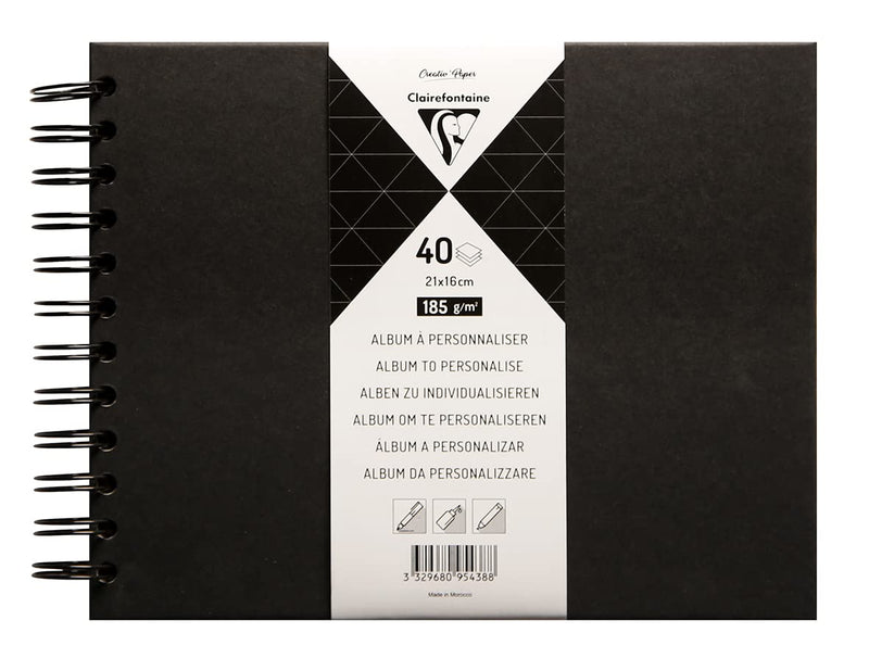 Clairefontaine - Black Hard Cover Album 21X16Cm 40S 185G